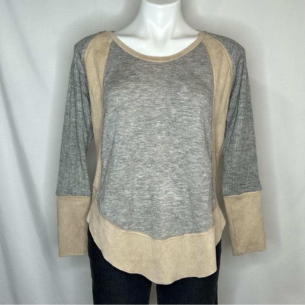 THML Women's Multicolor Patchwork Blouse Top, Medium